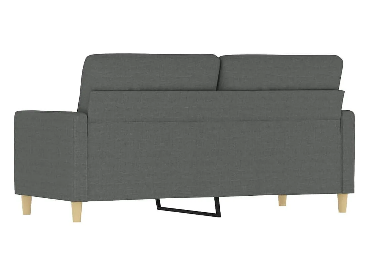 Sofá de 2 plazas de tela gris oscuro 140 cm