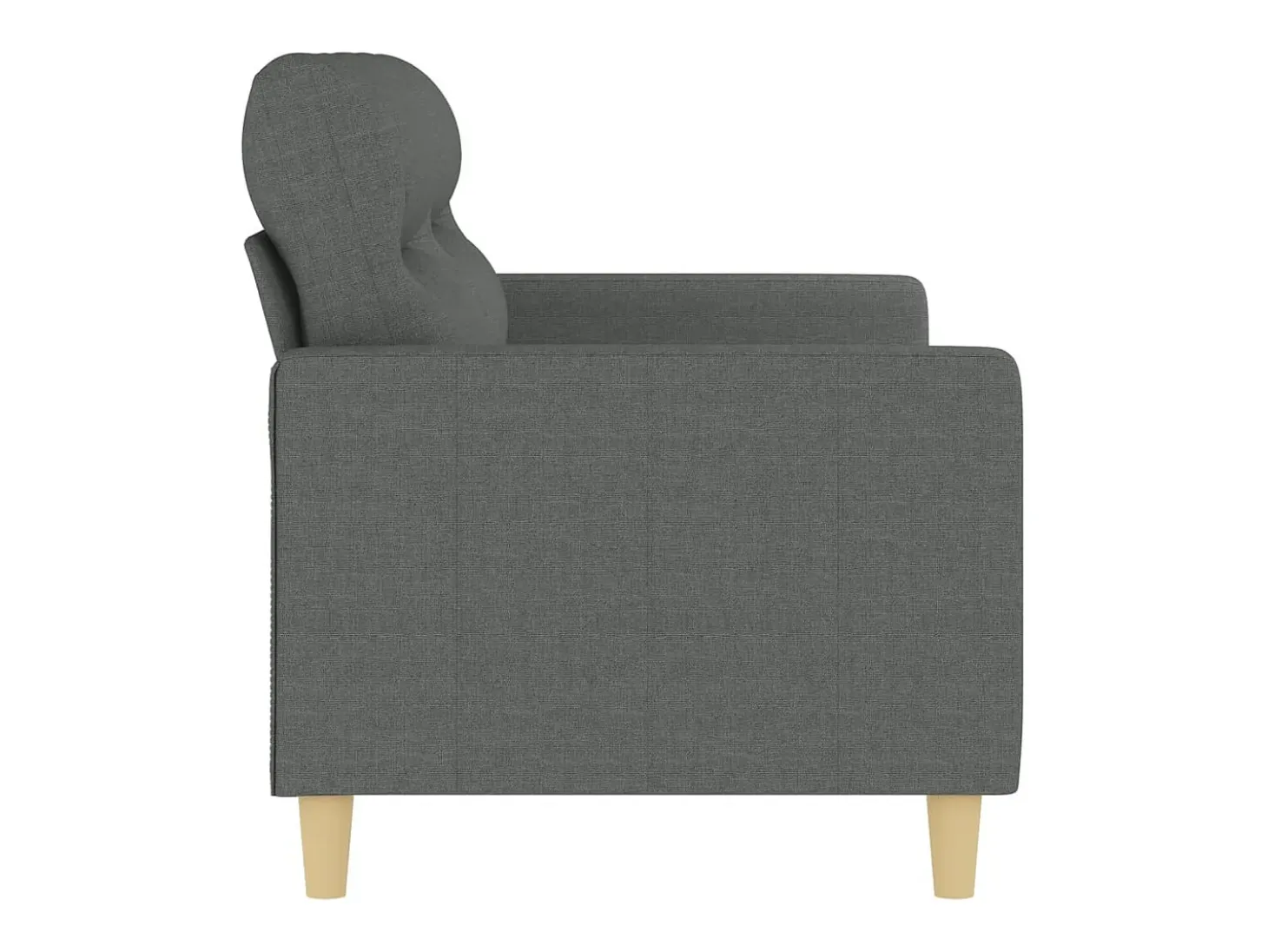 Sofá de 2 plazas de tela gris oscuro 140 cm
