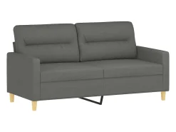 Sofá de 2 plazas de tela gris oscuro 140 cm