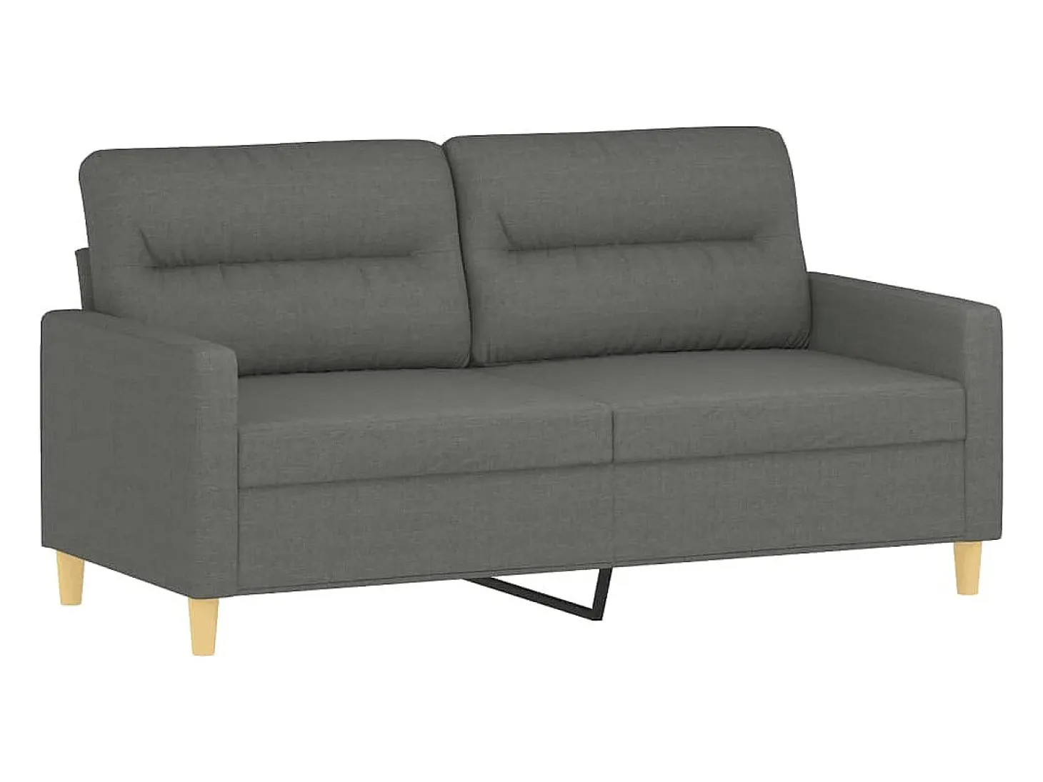 Sofá de 2 plazas de tela gris oscuro 140 cm