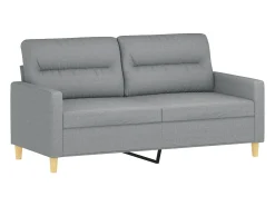 Sofá de 2 plazas de tela gris claro 140 cm