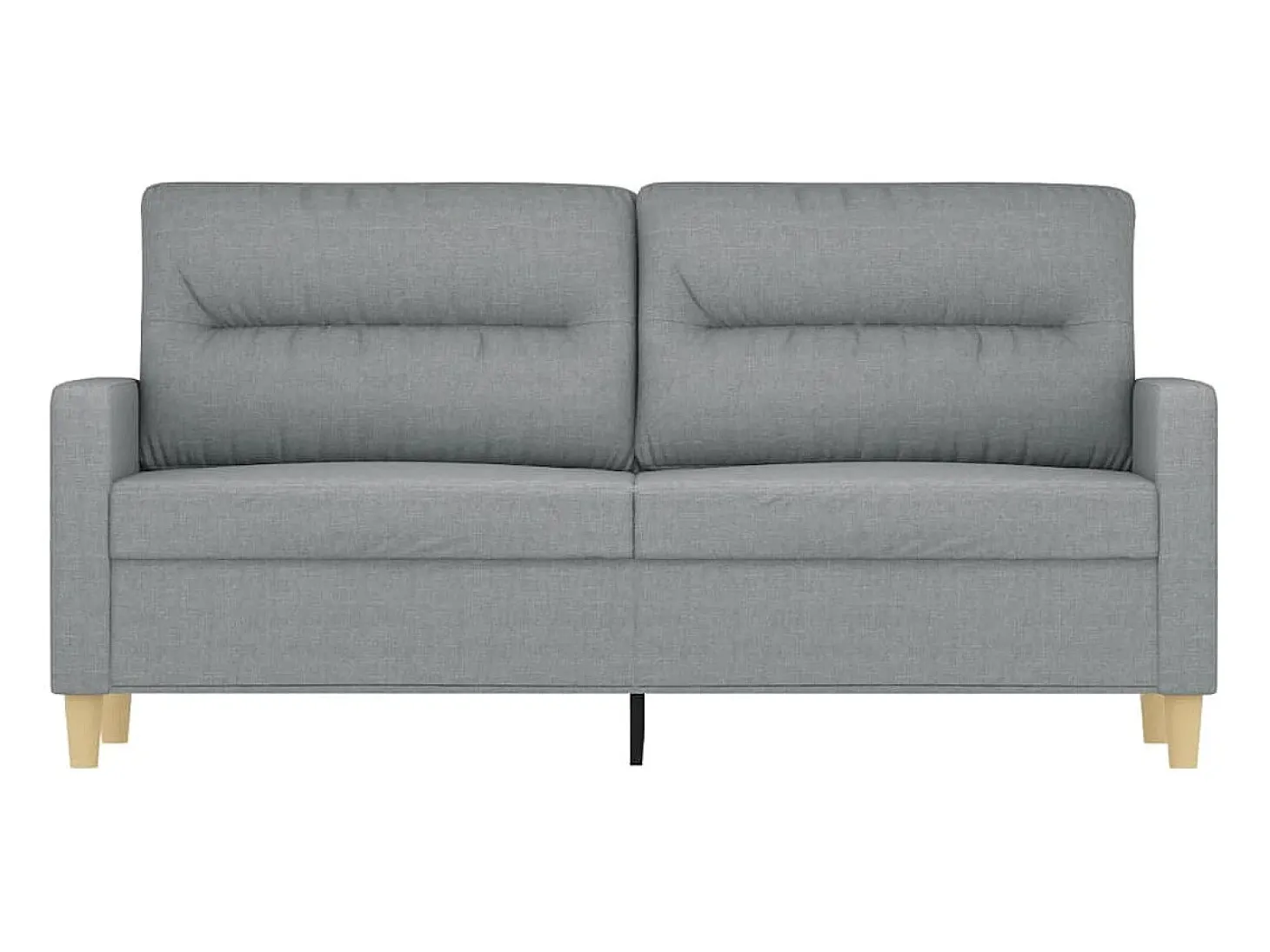 Sofá de 2 plazas de tela gris claro 140 cm