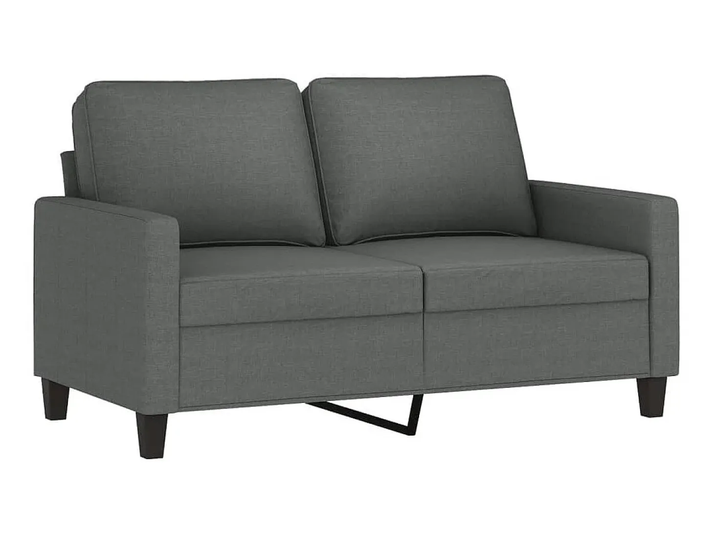 Sofá de 2 plazas de tela gris oscuro 120 cm PWFG54838