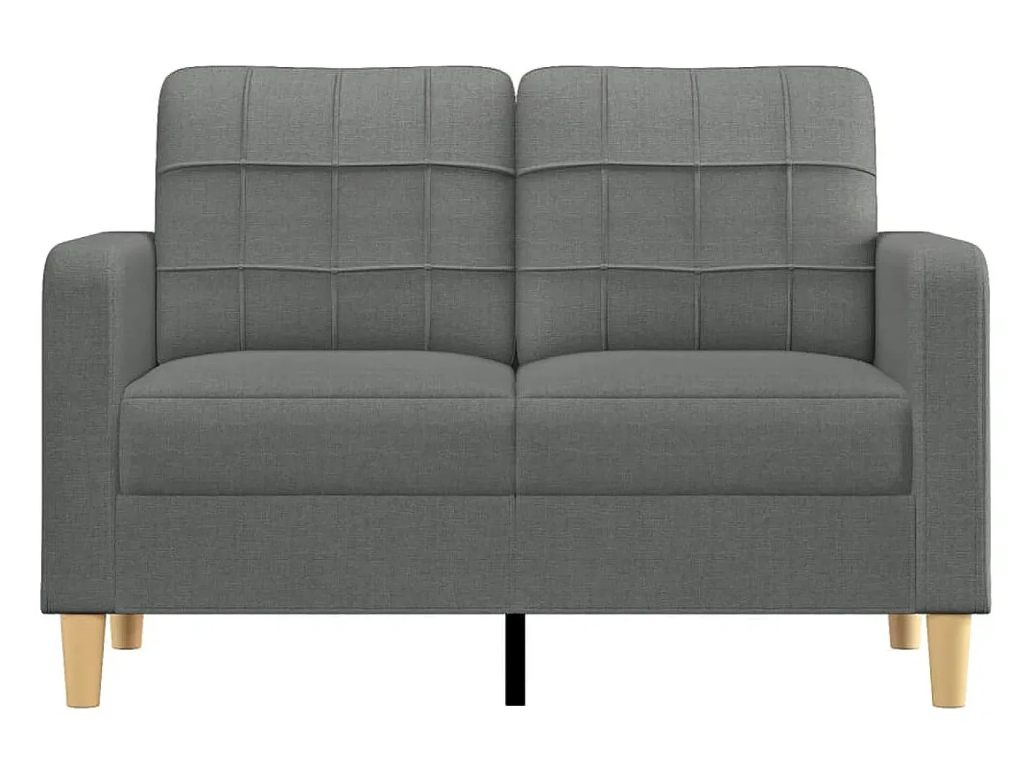 Sofá de 2 plazas de tela gris oscuro 120 cm PWFG48164