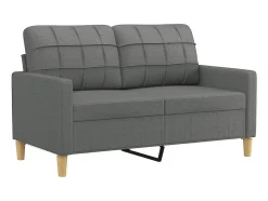 Sofá de 2 plazas de tela gris oscuro 120 cm PWFG48164