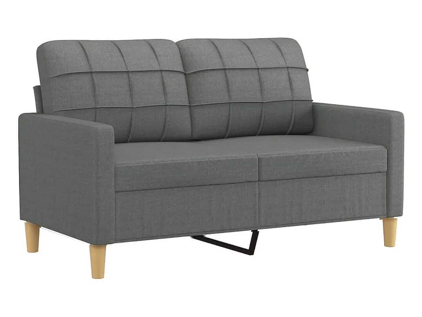 Sofá de 2 plazas de tela gris oscuro 120 cm PWFG48164