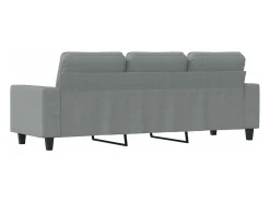 Sofá de 3 plazas de tela gris claro 180 cm