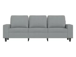 Sofá de 3 plazas de tela gris claro 180 cm