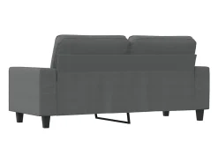 Sofá de 2 plazas de tela gris oscuro 140 cm PWFG54801