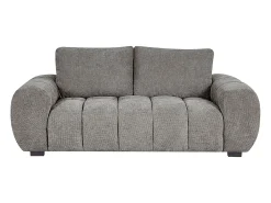 Sofá de 3 plazas de tela gris con efecto acolchado estilo diseño BERENIA