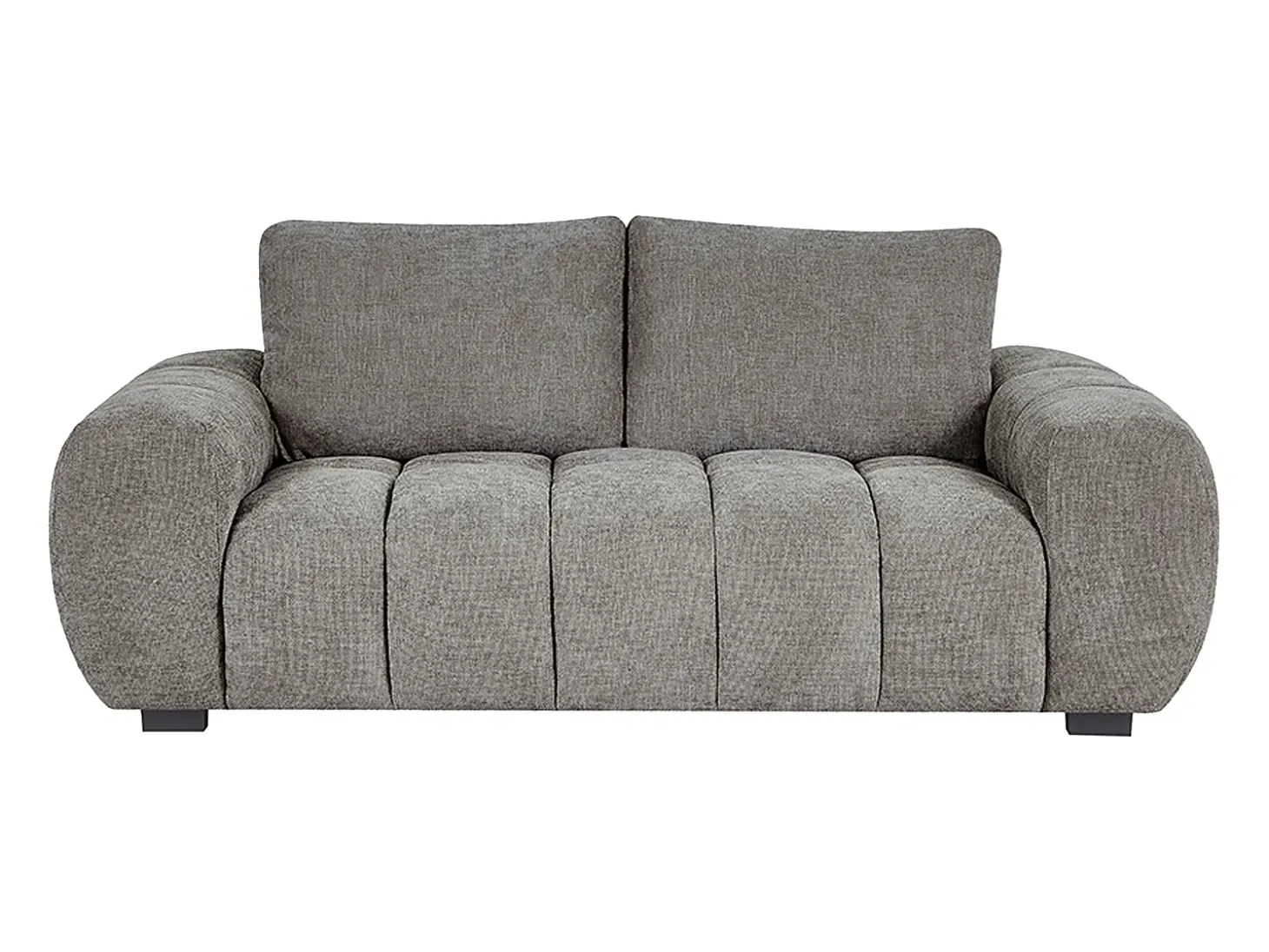 Sofá de 3 plazas de tela gris con efecto acolchado estilo diseño BERENIA