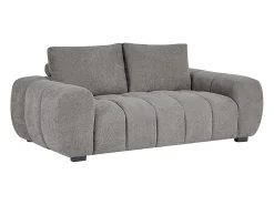 Sofá de 3 plazas de tela gris con efecto acolchado estilo diseño BERENIA