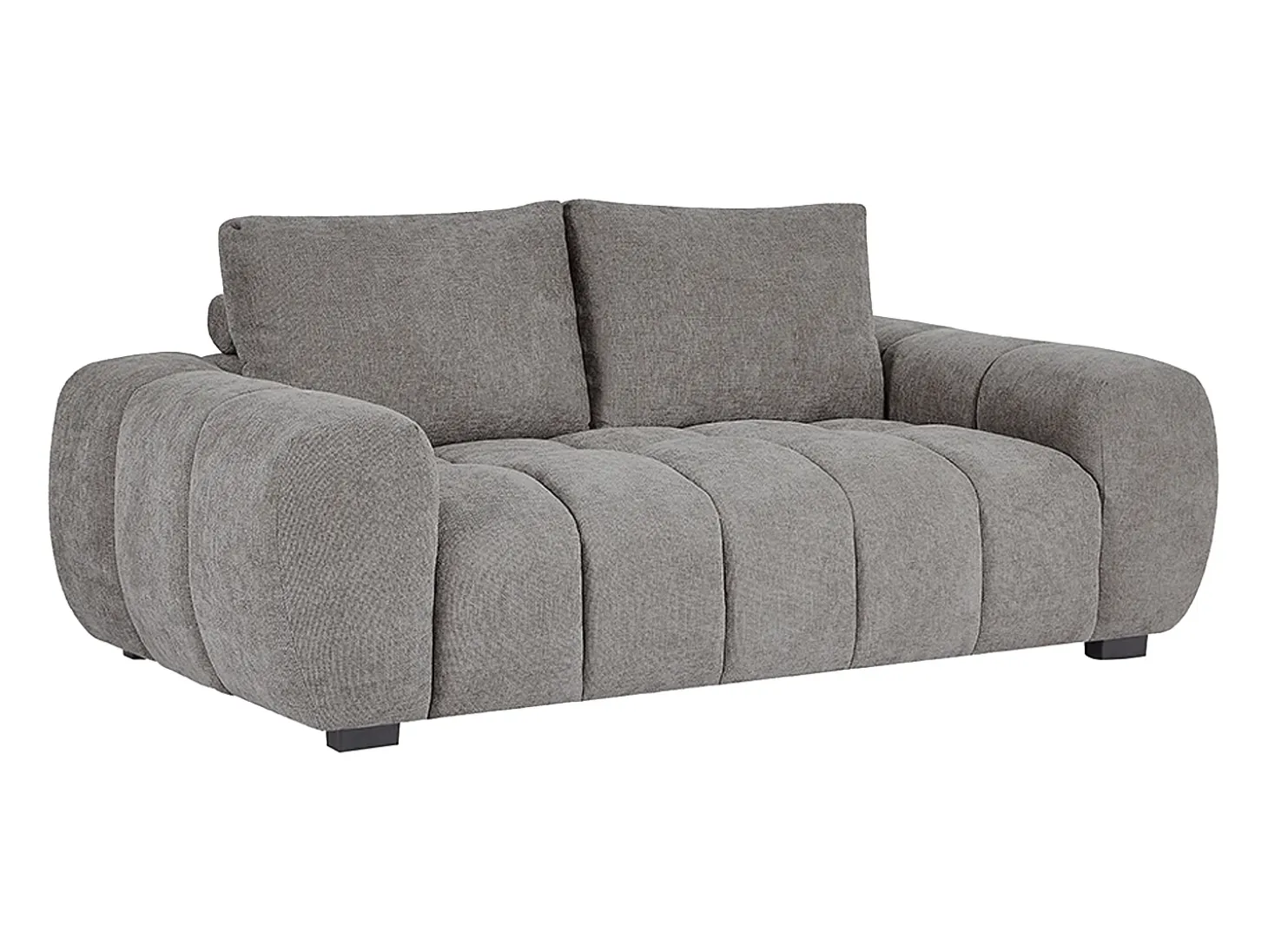 Sofá de 3 plazas de tela gris con efecto acolchado estilo diseño BERENIA