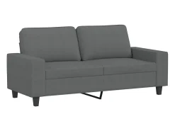 Sofá de 2 plazas de tela gris oscuro 140 cm