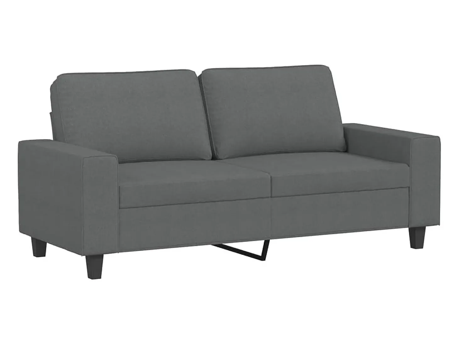 Sofá de 2 plazas de tela gris oscuro 140 cm