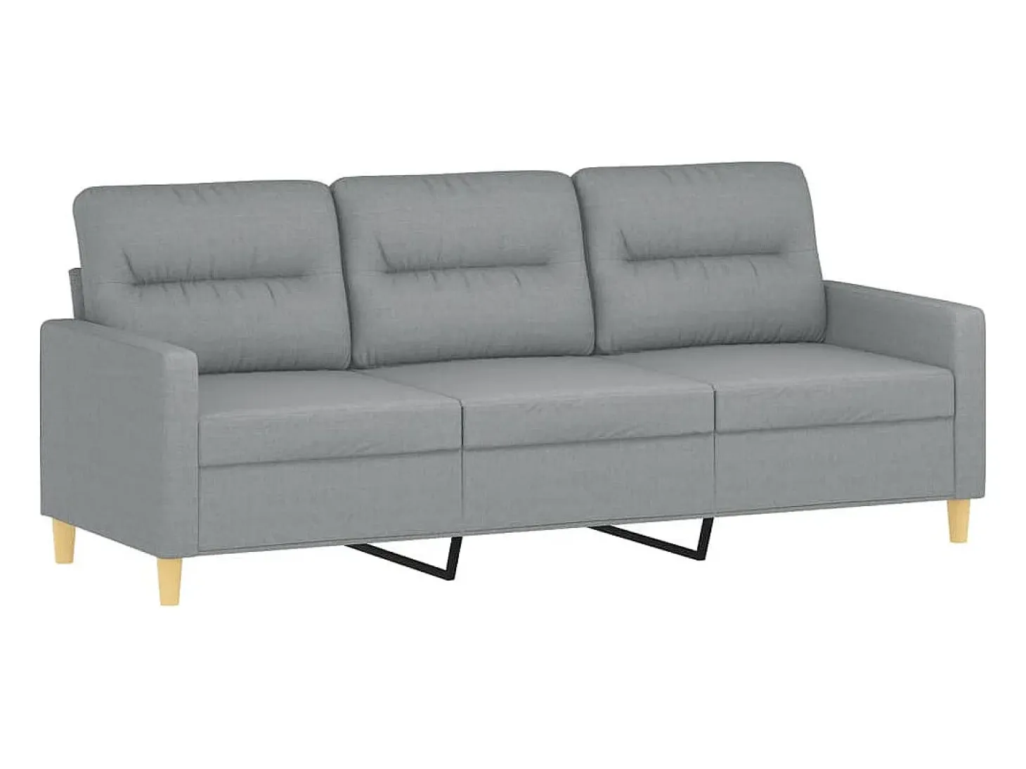 Sofá de 3 plazas de tela gris claro 180 cm