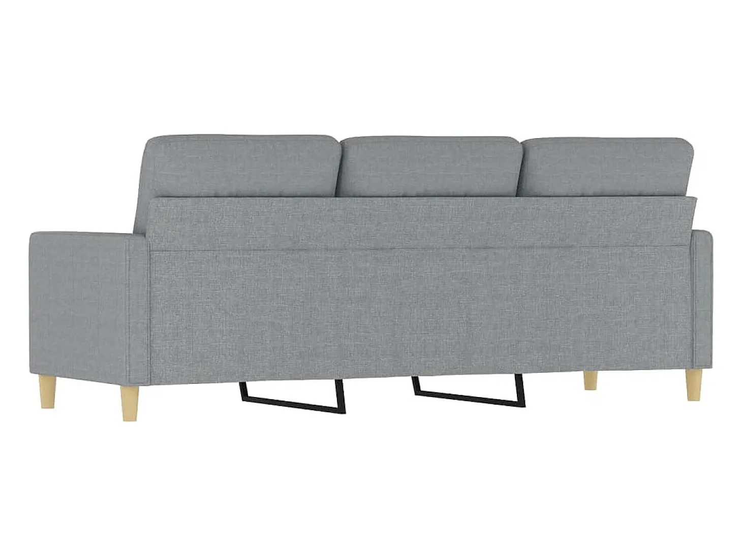Sofá de 3 plazas de tela gris claro 180 cm