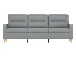 Sofá de 3 plazas de tela gris claro 180 cm