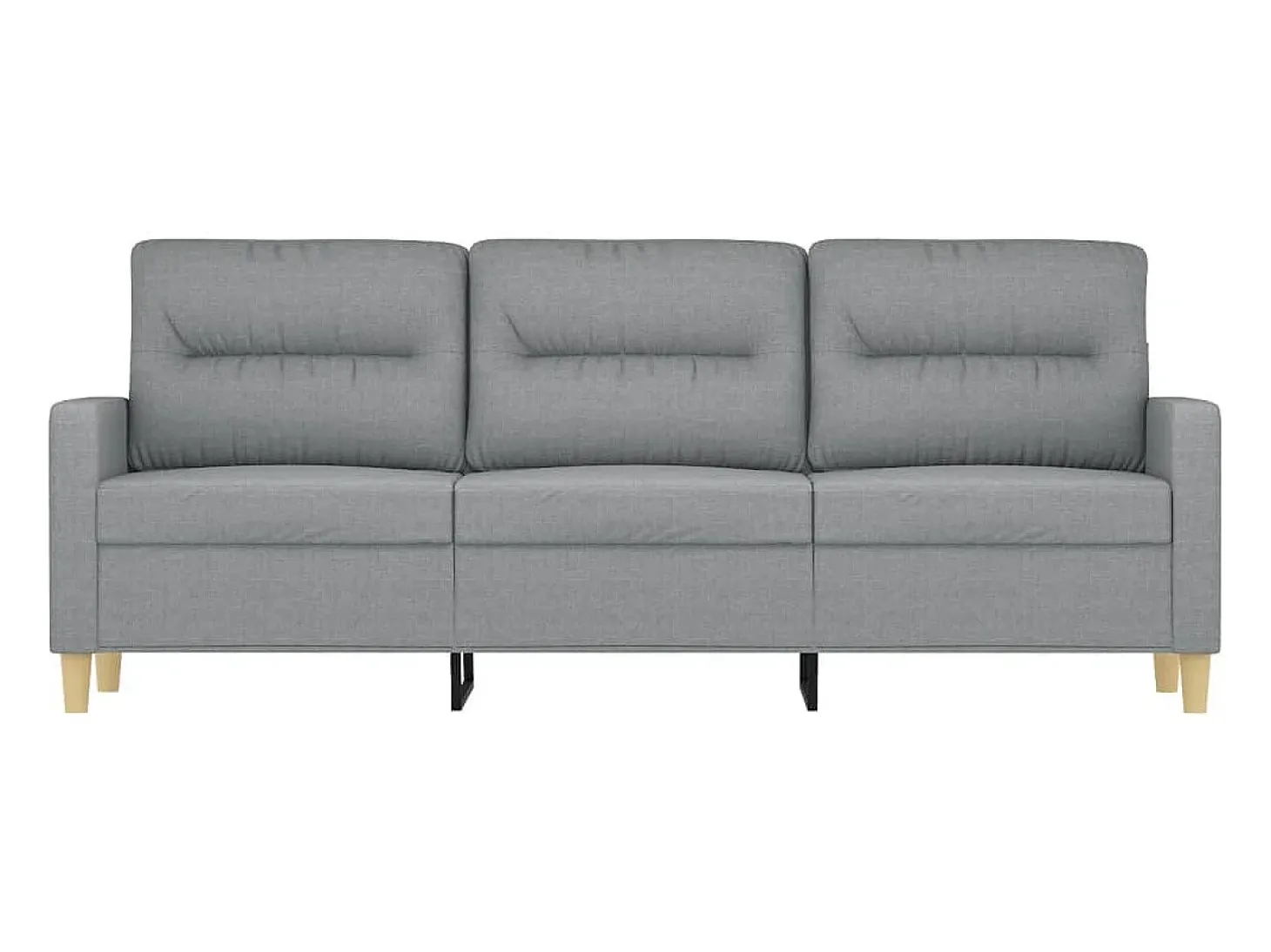 Sofá de 3 plazas de tela gris claro 180 cm