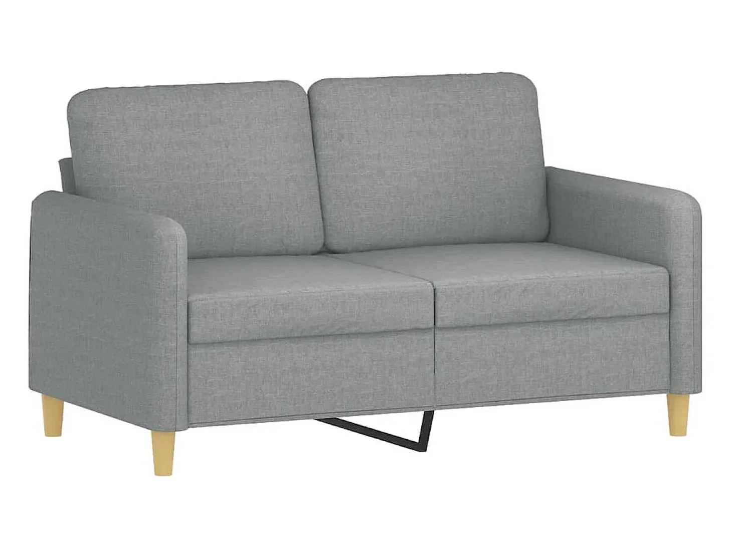 Sofá de 2 plazas de tela gris claro 120 cm