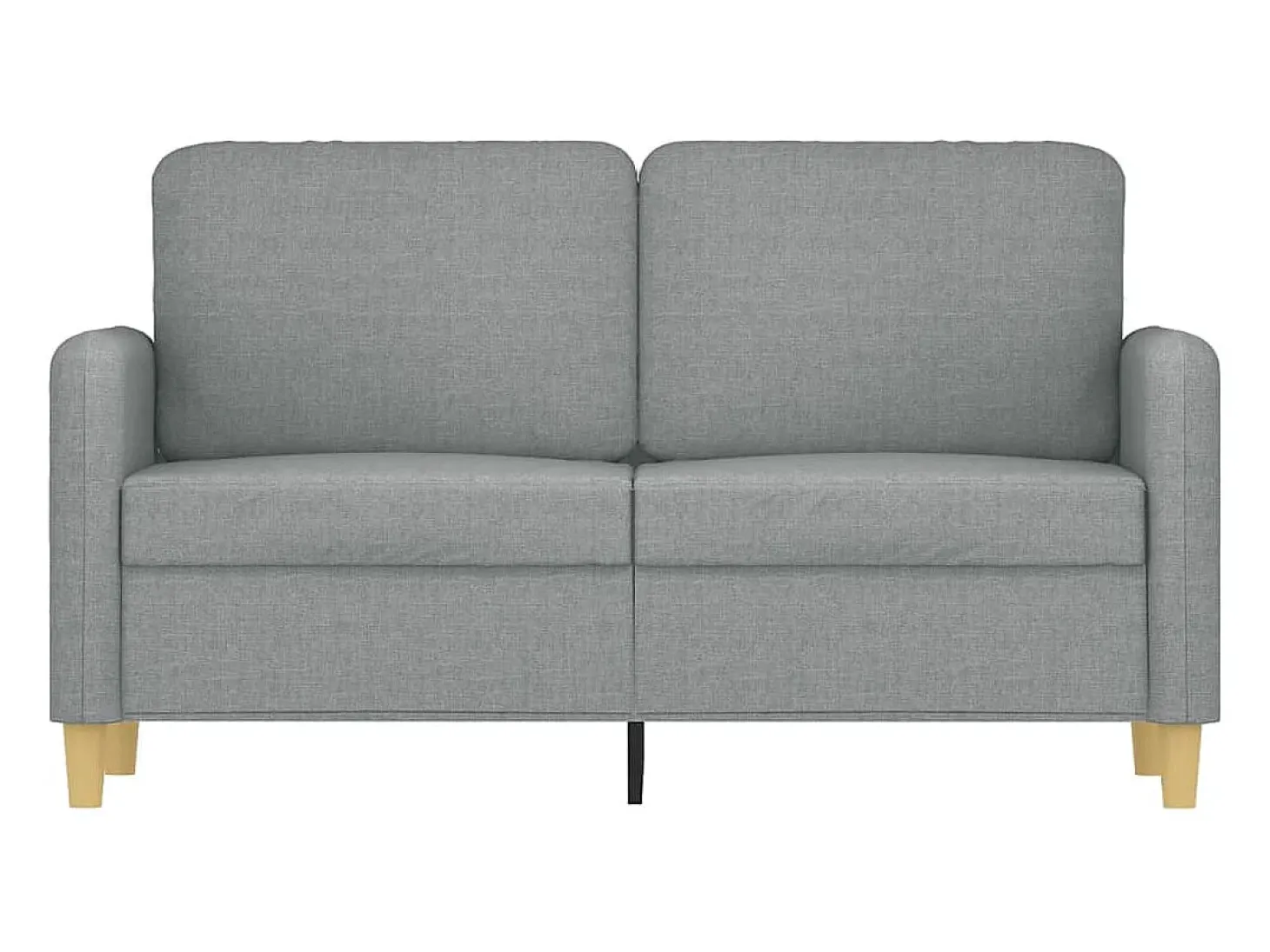Sofá de 2 plazas de tela gris claro 120 cm