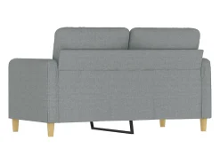 Sofá de 2 plazas de tela gris claro 120 cm
