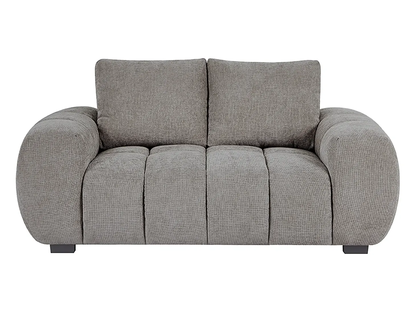 Sofá de 2 plazas de tela gris con efecto acolchado estilo design BERENIA