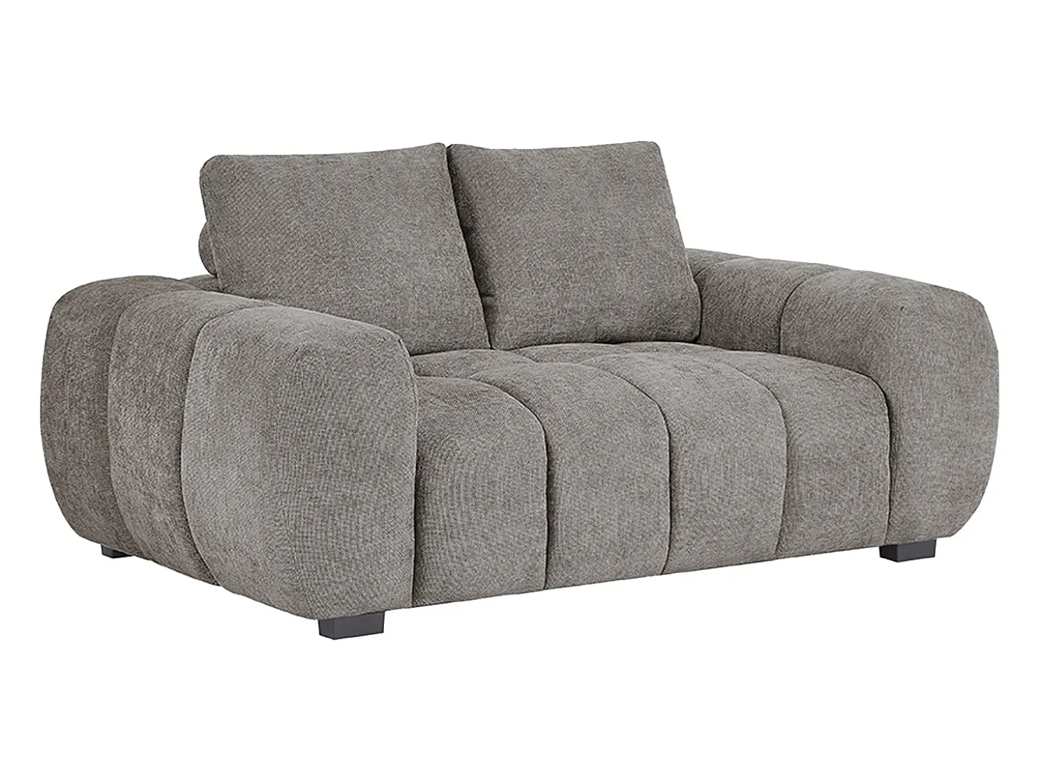 Sofá de 2 plazas de tela gris con efecto acolchado estilo design BERENIA