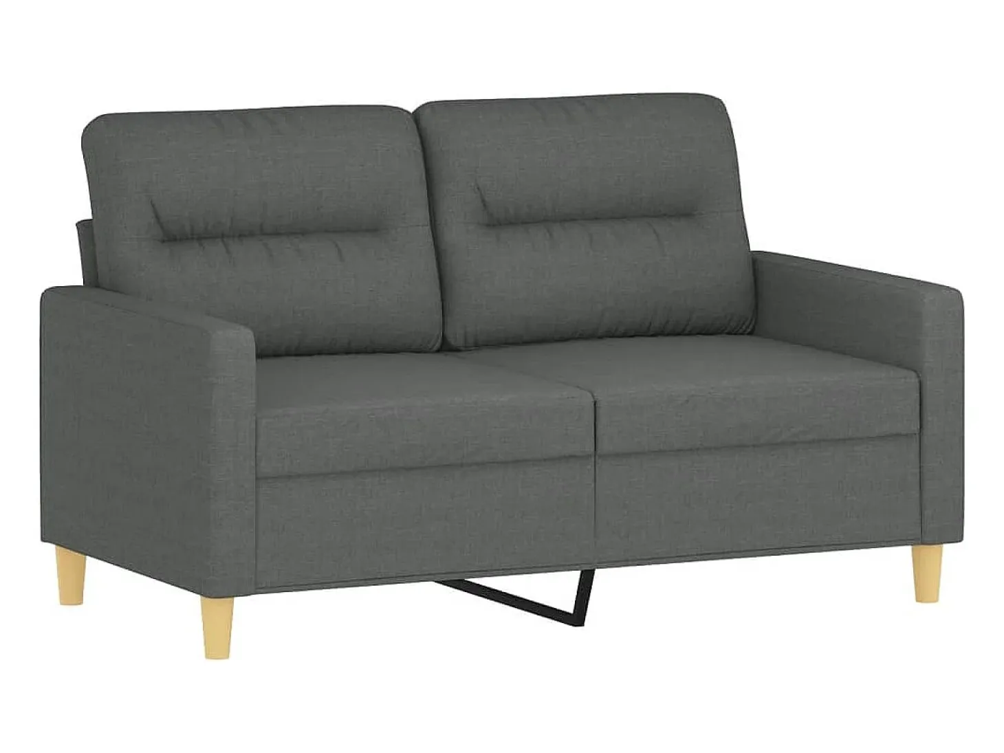 Sofá de 2 plazas de tela gris oscuro 120 cm