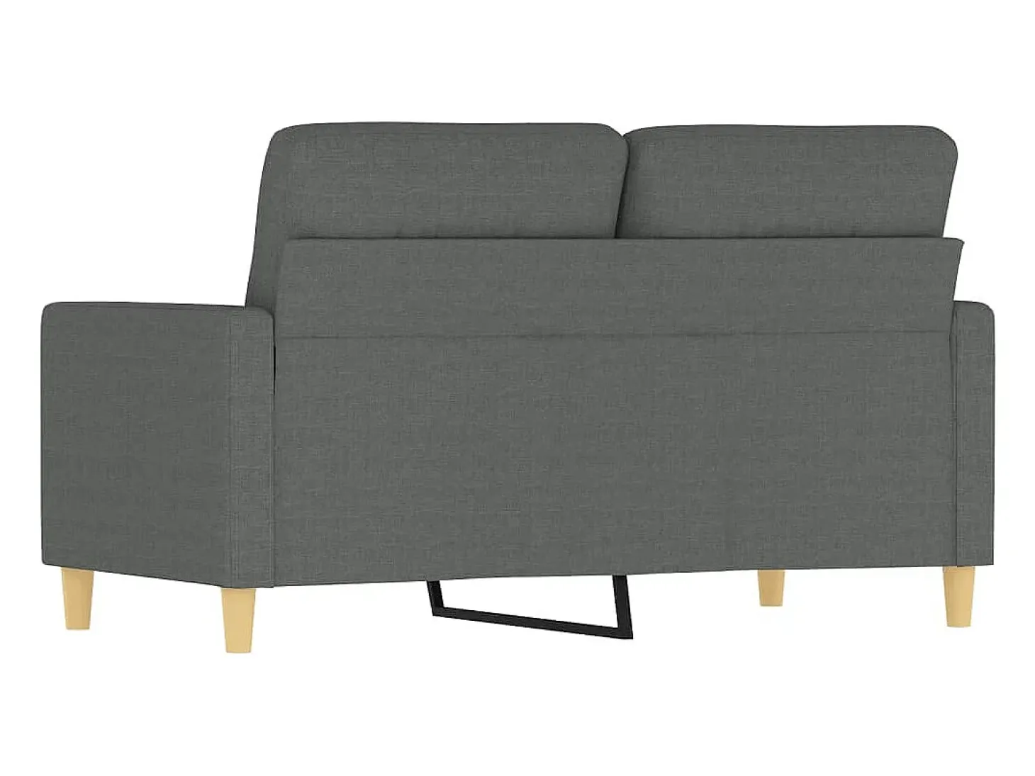 Sofá de 2 plazas de tela gris oscuro 120 cm