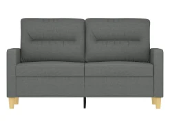 Sofá de 2 plazas de tela gris oscuro 120 cm