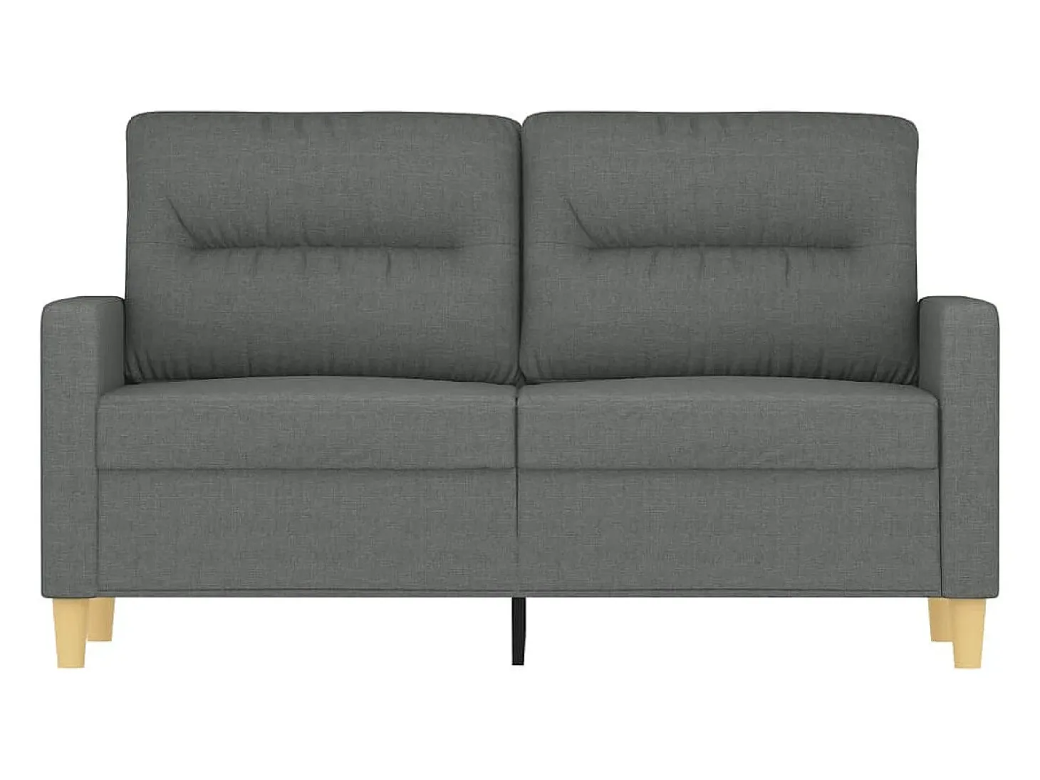 Sofá de 2 plazas de tela gris oscuro 120 cm