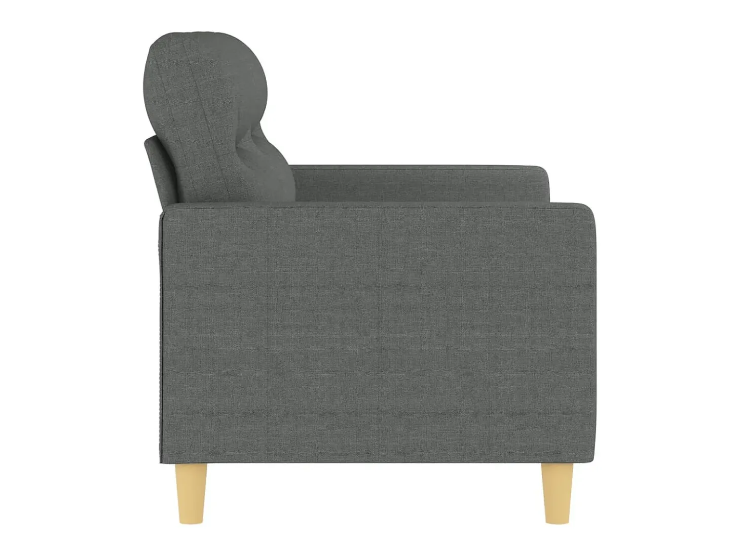 Sofá de 2 plazas de tela gris oscuro 120 cm