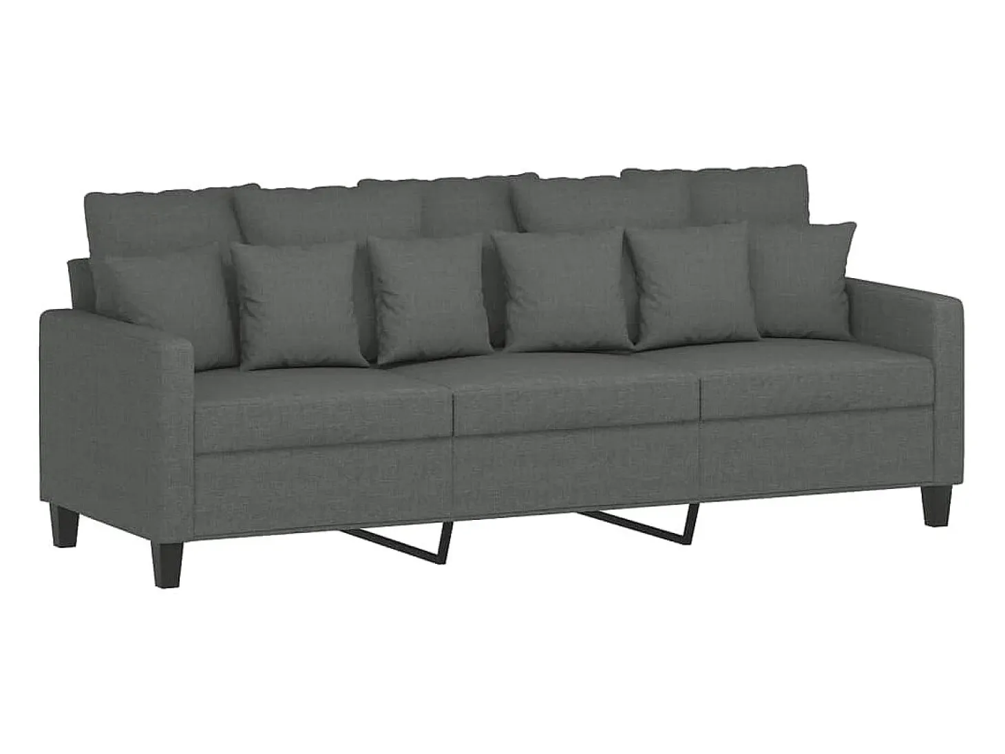 Sofá de 3 plazas de tela gris oscuro 180 cm PWFG87625