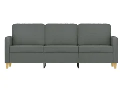 Sofá de 3 plazas de tela gris oscuro 180 cm
