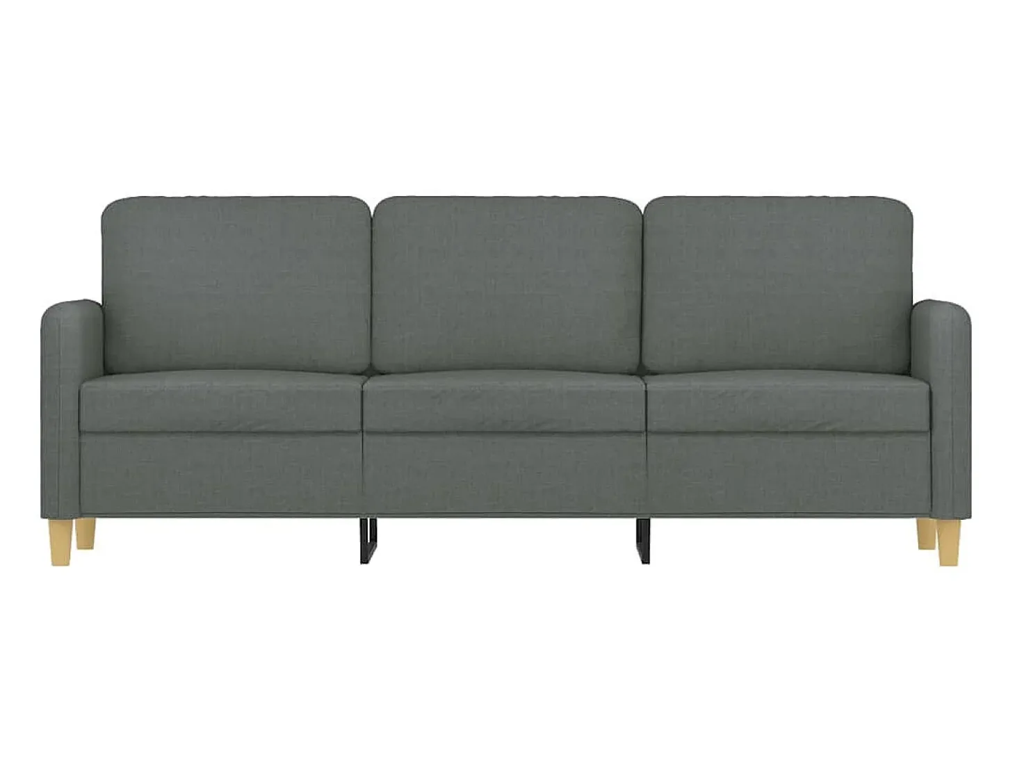 Sofá de 3 plazas de tela gris oscuro 180 cm