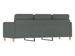 Sofá de 3 plazas de tela gris oscuro 180 cm