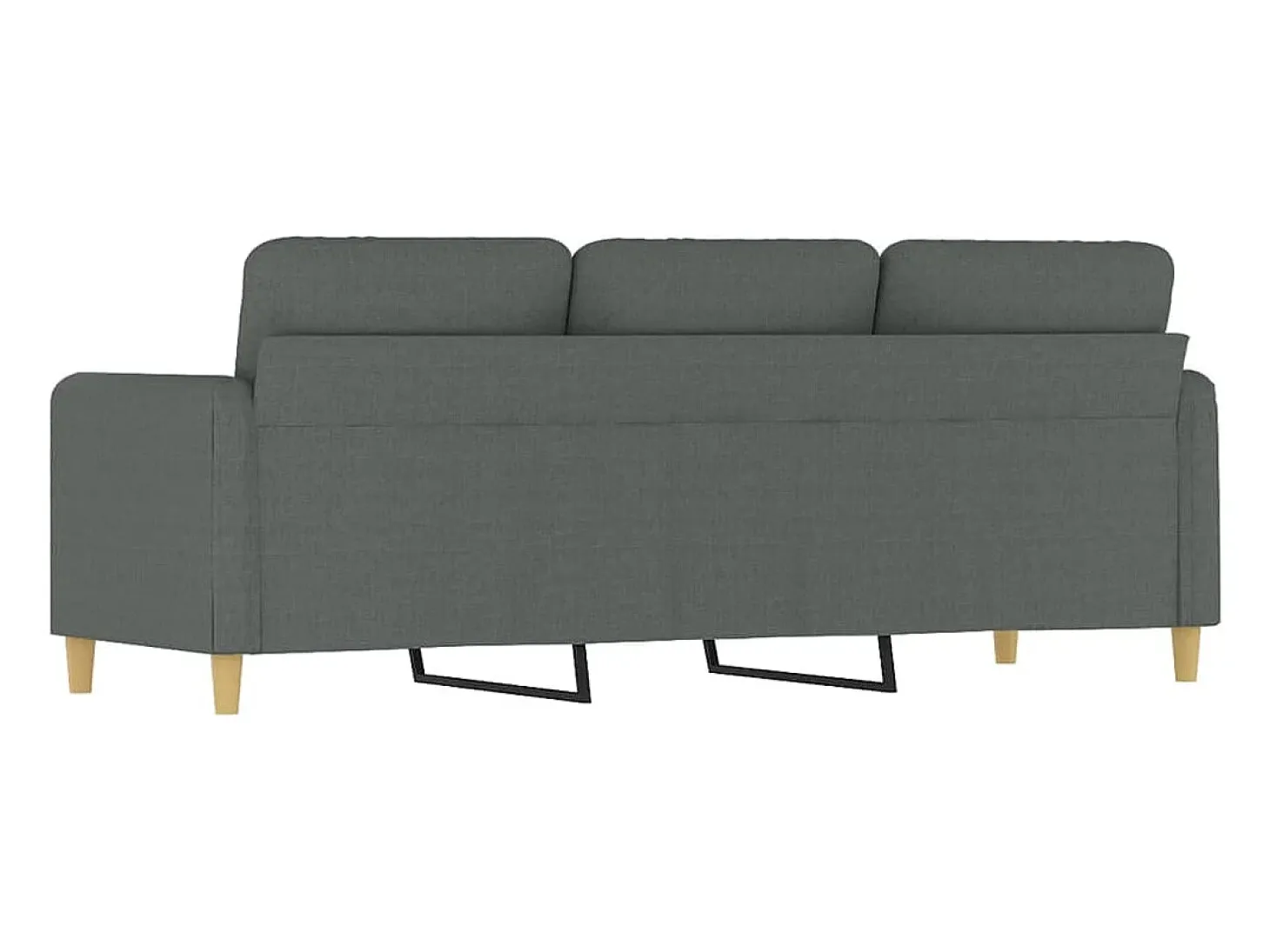 Sofá de 3 plazas de tela gris oscuro 180 cm