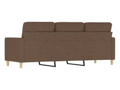 Sofá de 3 plazas de tela marrón 180 cm