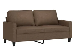 Sofá de 2 plazas de tela marrón 140 cm