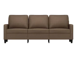 Sofá de 3 plazas de tela marrón 180 cm ES89275