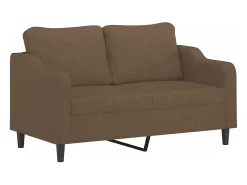 Sofá de 2 plazas de tela marrón 140 cm
