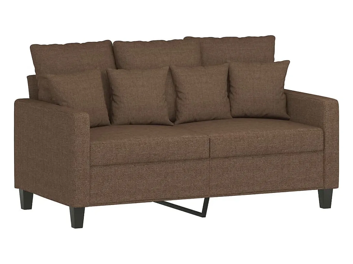 Sofá de 2 plazas de tela marrón 120 cm