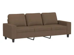 Sofá de 3 plazas de tela marrón 180 cm
