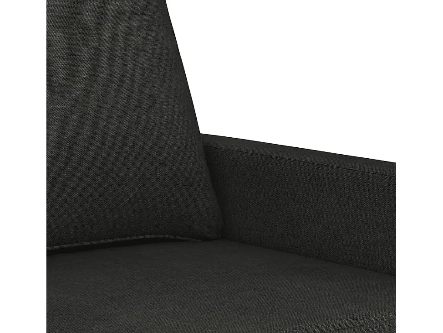 Sofá de 3 plazas de tela negro 180 cm