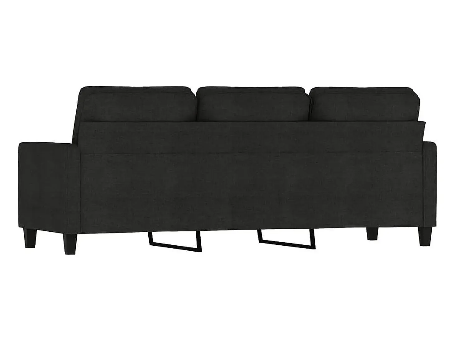 Sofá de 3 plazas de tela negro 180 cm