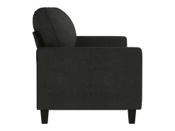 Sofá de 3 plazas de tela negro 180 cm