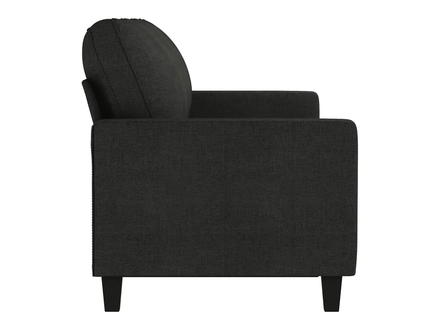Sofá de 3 plazas de tela negro 180 cm