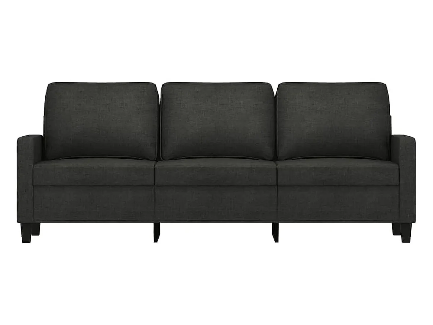 Sofá de 3 plazas de tela negro 180 cm