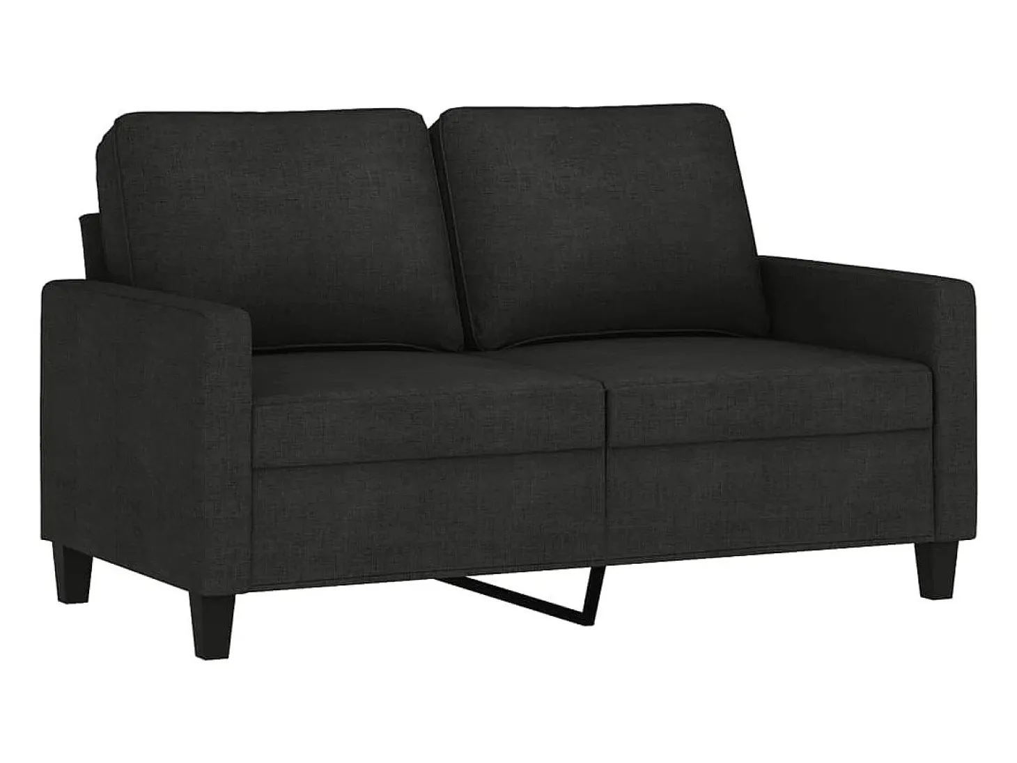 Sofá de 2 plazas de tela negro 120 cm